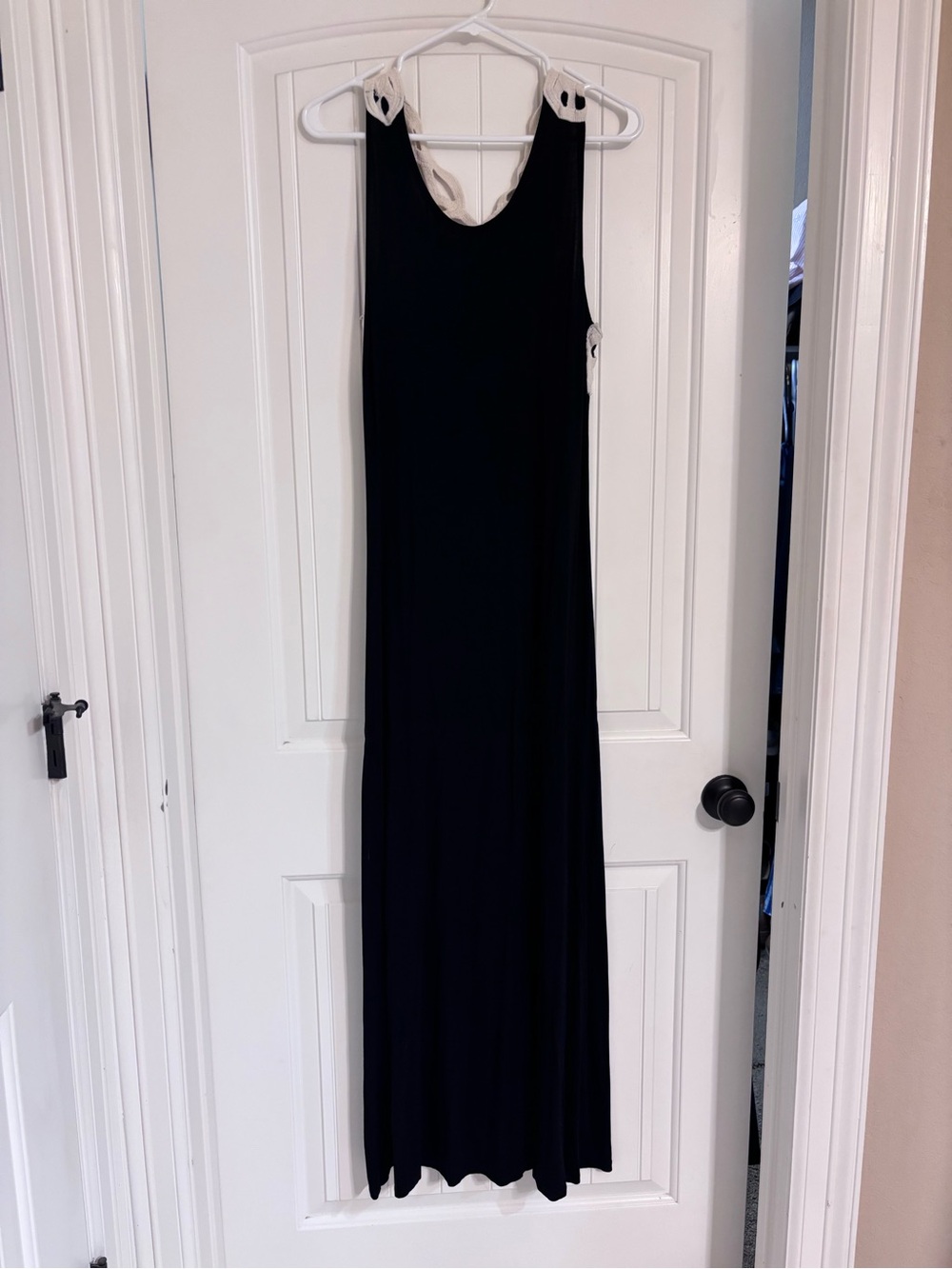 Vanilla Bay Black Maxi Dress with Cream Trim